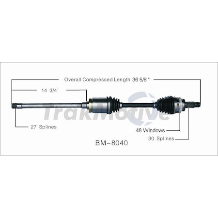 Surtrack Axle Cv Axle Shaft, Bm-8040 BM-8040